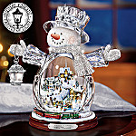 Collectible Thomas Kinkade Animated Snowman Figurine: Unique Home Decor